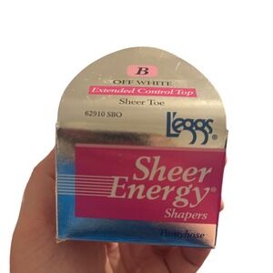 L'eggs Vintage Sheer Energy Shapers Pantyhose Off White Extended Control Top